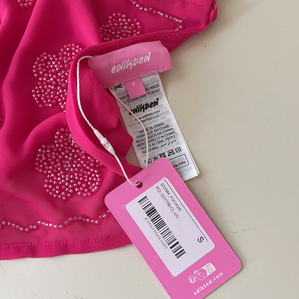 EDIKTED Pink Beaded Floral Tank Top - Picture 3 of 6
